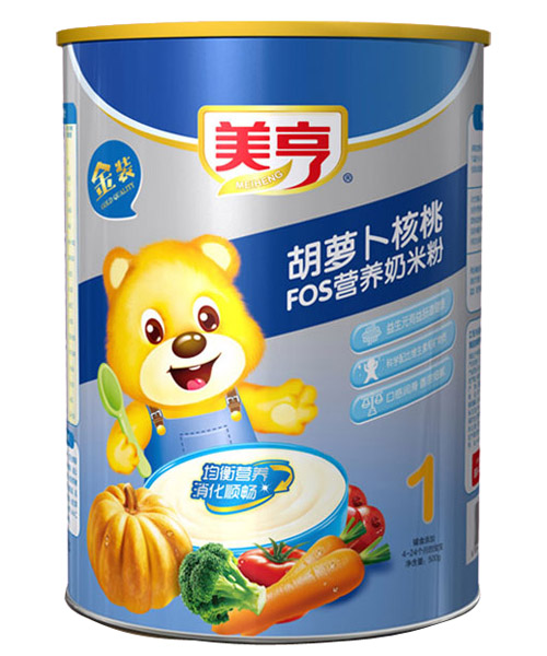美亨紙聽裝胡蘿卜FOS營養(yǎng)奶米粉1段