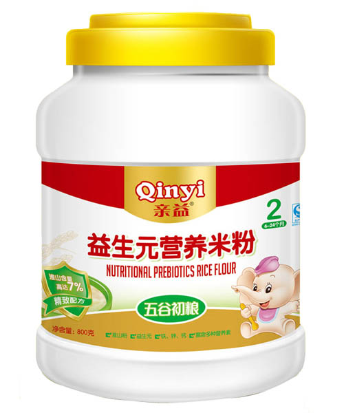 親益桶裝益生元五谷粗糧營養(yǎng)米粉2段