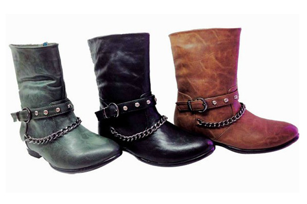 比比我女童皮靴