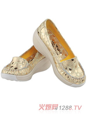 懶洋洋孕婦散步鞋淺金色