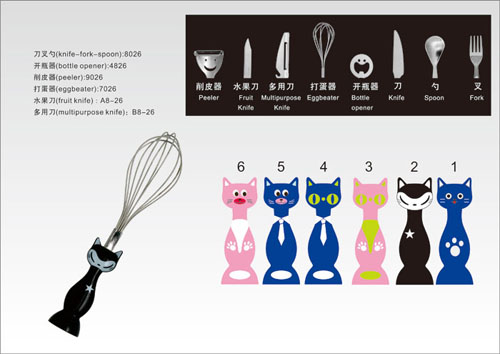 雅樂創(chuàng)意夸張貓咪餐具