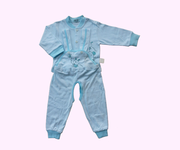 E01背帶套裝嬰幼服(青)