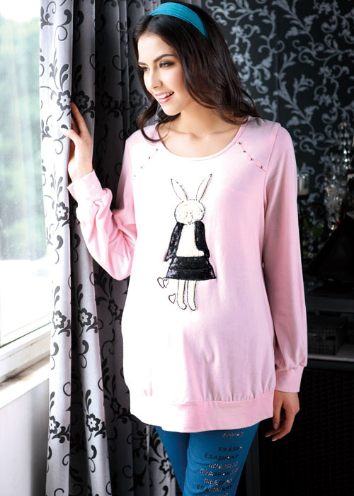 懷泰粉紅色秋衣