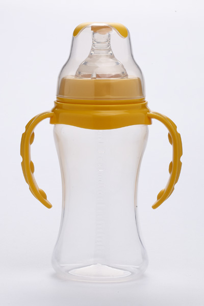 施貝樂橙色標(biāo)口雙柄自動奶瓶