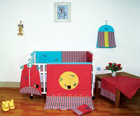 哈尼寶貝兒童七件套紅