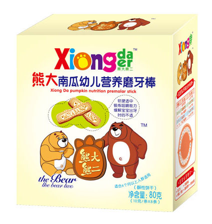 熊大熊二牌熊大南瓜幼兒營(yíng)養(yǎng)磨牙棒