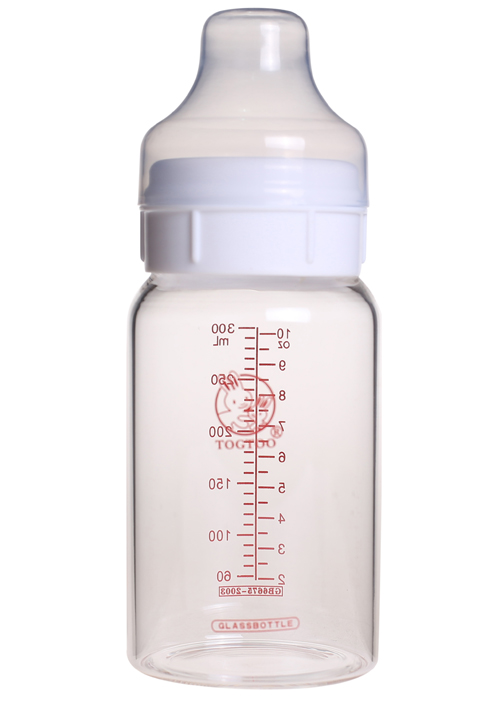 淘氣兔寬口徑玻璃奶瓶300ml