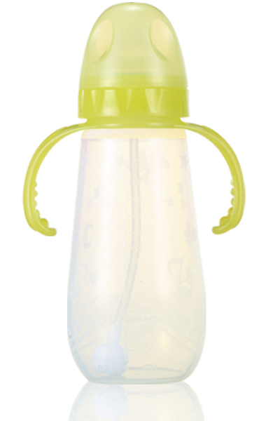 媽媽易240毫升全自動雙柄寬口硅膠奶瓶(pp包裝)黃色