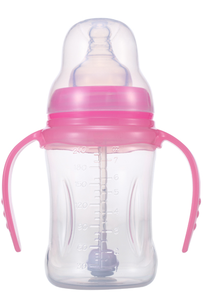 媽媽易210毫升PP全自動(dòng)雙柄寬口多邊形奶瓶