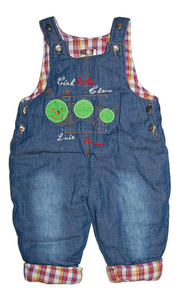 嬰比迪毛毛蟲(chóng)牛仔棉背帶褲