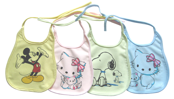 潤(rùn)羽康絲光絨卡通圍兜