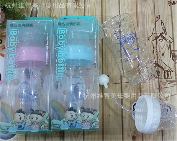 寶潔標(biāo)準(zhǔn)口徑晶鉆玻璃奶瓶