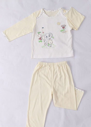 摩可拿黃色新款寶寶內(nèi)衣套裝