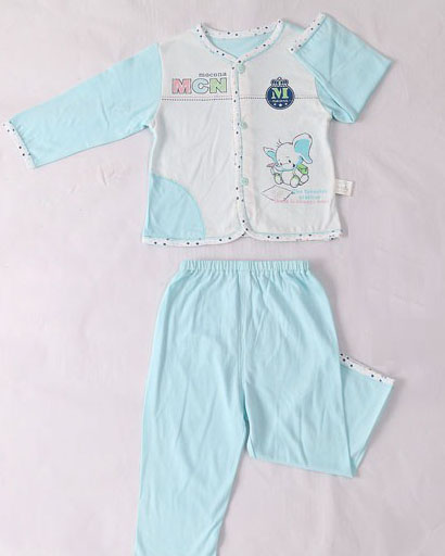 摩可拿寶寶藍色開衫內(nèi)衣套裝