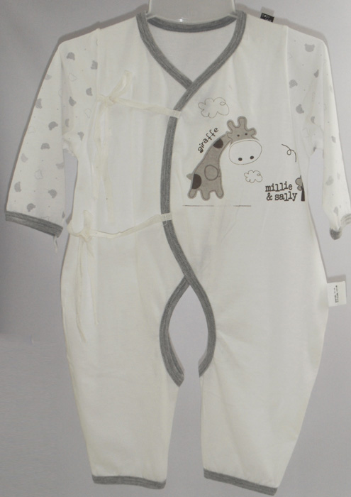 娃愛(ài)的蓓蓓灰邊系帶連體衣