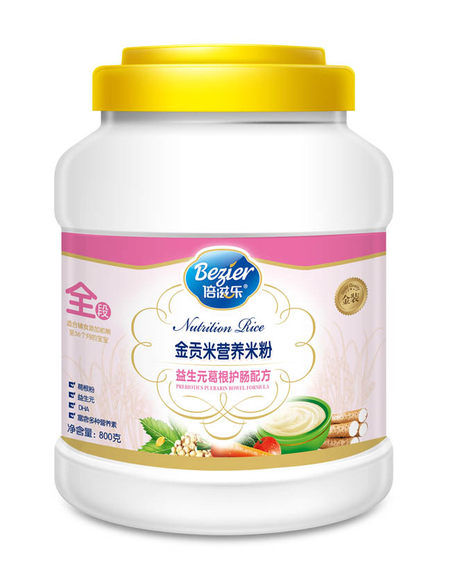 倍滋樂(lè)800克桶裝金貢米益生元葛根護(hù)腸米粉