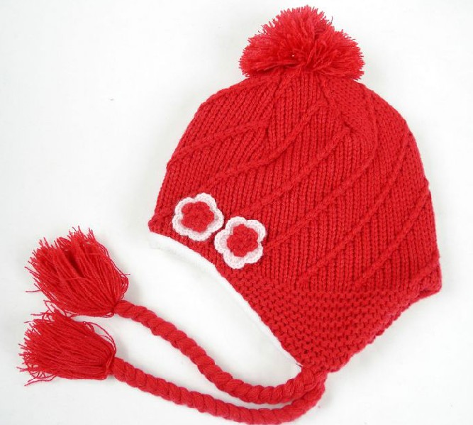 幼之戀兒童頂球幼兒帽紅色