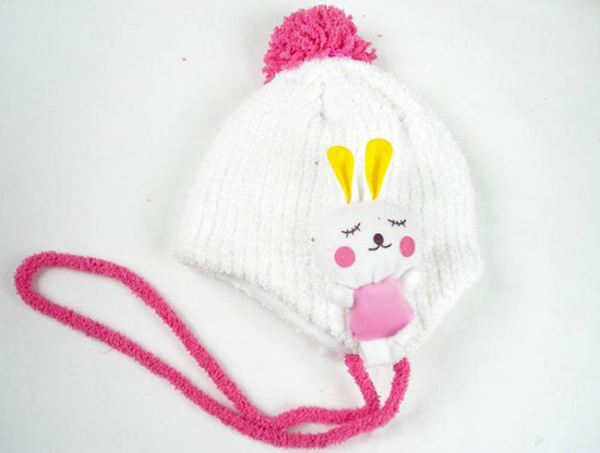 幼之戀可愛(ài)卡通護(hù)耳帽白色