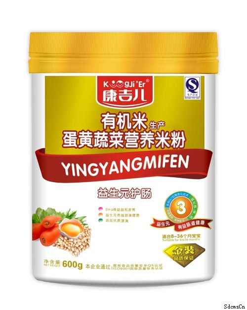 康吉兒有機(jī)米蛋黃蔬菜營養(yǎng)米粉3段