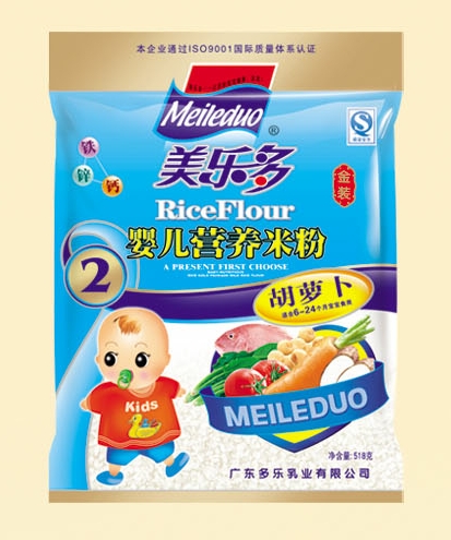 美多樂袋裝胡蘿卜嬰兒營(yíng)養(yǎng)米粉2段