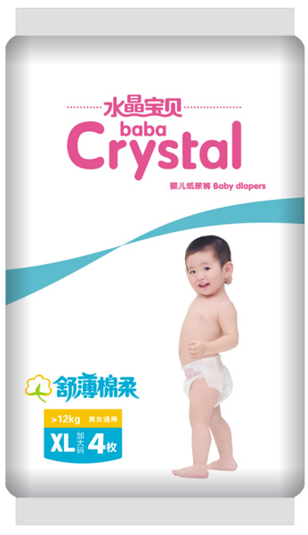 水晶寶貝舒薄棉柔嬰兒紙尿褲XL4