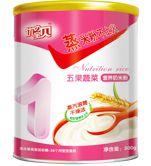 優(yōu)の寶貝五果蔬菜營養(yǎng)奶米粉1段