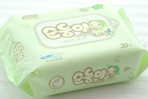 韓國進(jìn)口嬰兒濕巾頂級(jí)便攜裝20片1