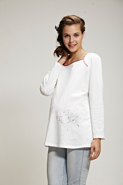 添茜白色純棉孕婦服