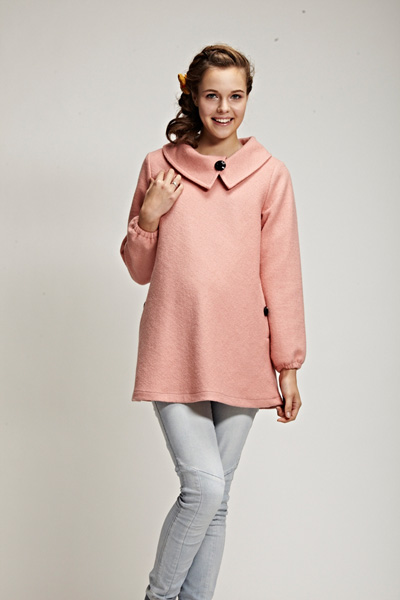 添茜粉紅長袖孕婦服