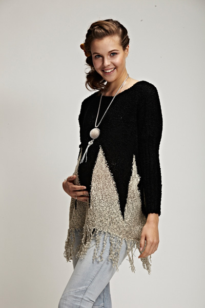 添茜交叉色針織孕婦服