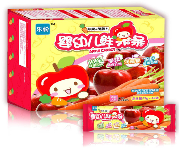 樂(lè)紛嬰幼兒鮮果條蘋果胡蘿卜味