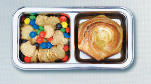 朗維兒童雙格方形抗菌不銹鋼餐盤