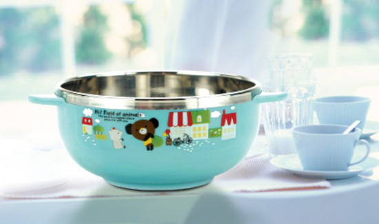 朗維防燙抗菌不銹鋼雙耳碗400ml