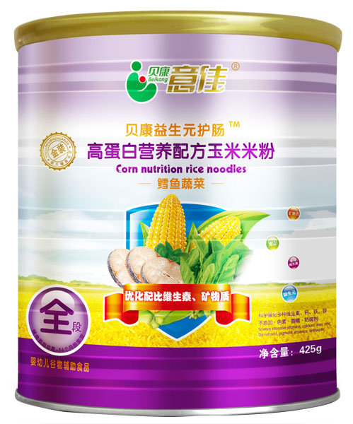 貝康意佳鱈魚蔬菜高蛋白營養(yǎng)配方玉米米粉全段罐裝
