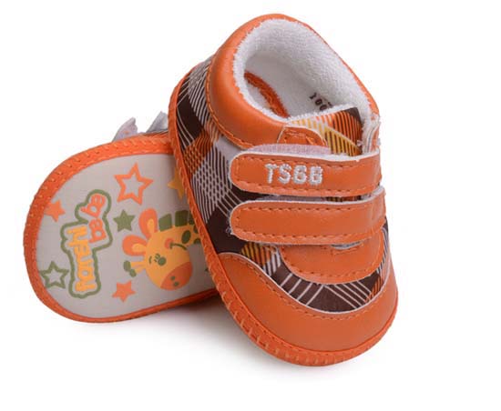 天使之?huà)胩峄ú?PU幼兒學(xué)步鞋橙色