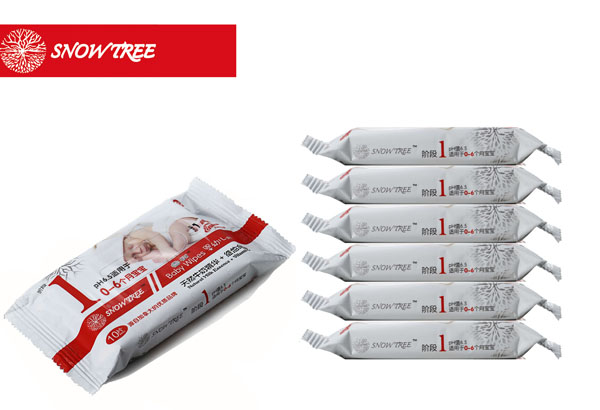 snowtree雪樹嬰幼兒濕巾1段10片裝