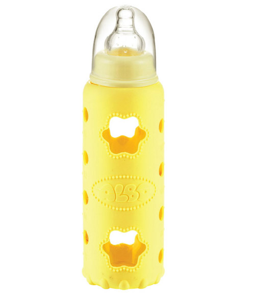 愛樂寶標(biāo)口晶鉆玻璃奶瓶240ml黃色