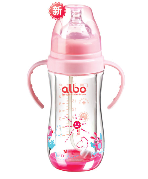 愛樂寶安全自動玻璃奶瓶粉色210ml