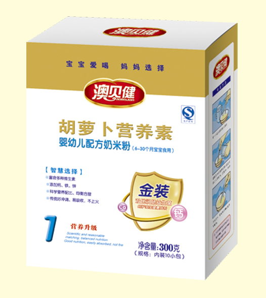 澳貝健胡蘿卜營(yíng)養(yǎng)素奶米粉1段