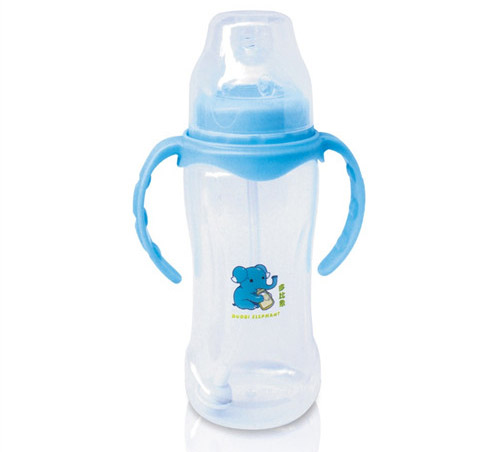 多比象帶手柄嬰兒自動(dòng)奶瓶藍(lán)色