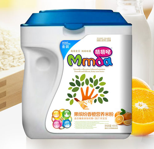 萌萌噠480克手拿桶果繽紛香橙營養(yǎng)米粉