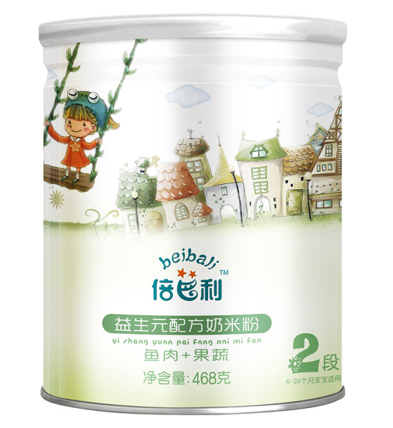 倍芭利魚(yú)肉果蔬益生元配方奶米粉罐裝