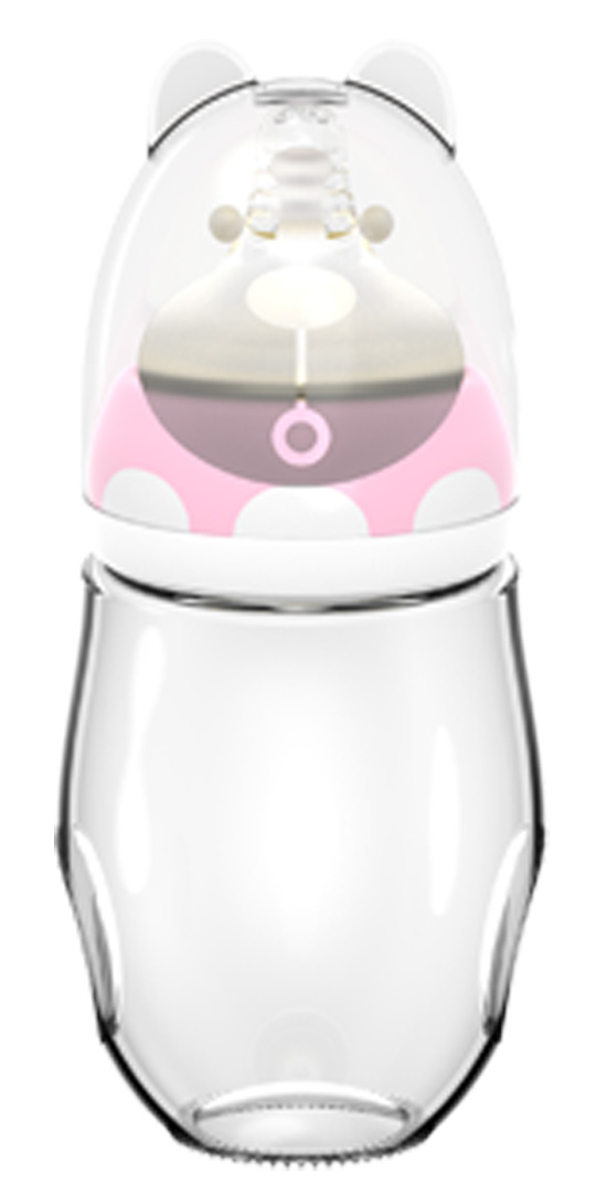 母貝兒熊貓寶寶玻璃正面三色粉紅色