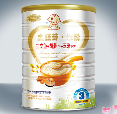 康緣人三文魚+胡蘿卜+玉米配方金胚芽米粉3段