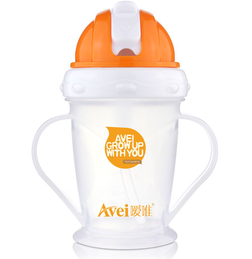 噯唯吸管式水杯(180ml)橙色