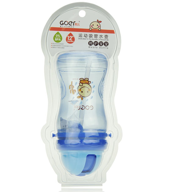 果兒運(yùn)動吸管水壺藍(lán)色