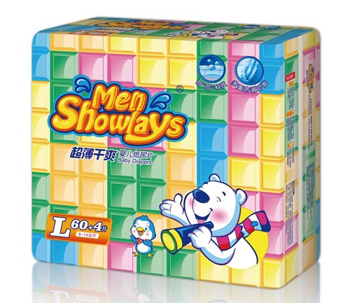 Menshowlays極薄干爽嬰兒紙尿片L碼