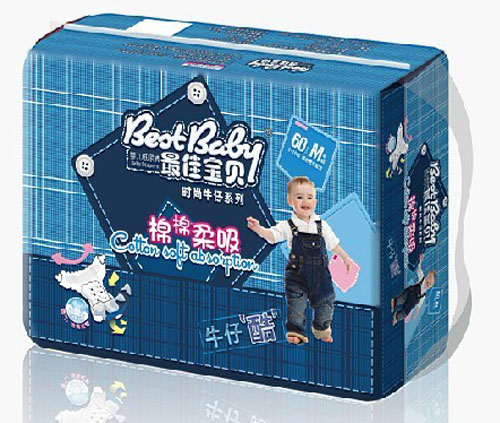 寶貝時尚牛仔紙尿褲M碼60片