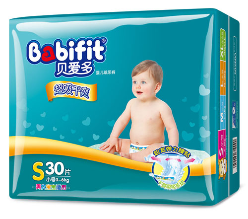 貝愛多超級(jí)干爽紙尿褲S碼30片中包裝
