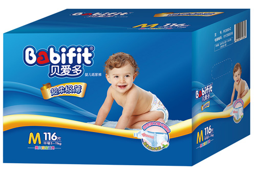 貝愛多超柔極薄紙尿褲M碼116片彩箱